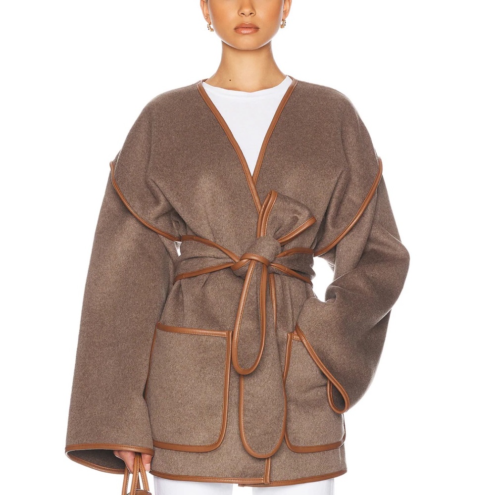 NWT Helsa Wool Blend Blanket Coat in Coffee Melange